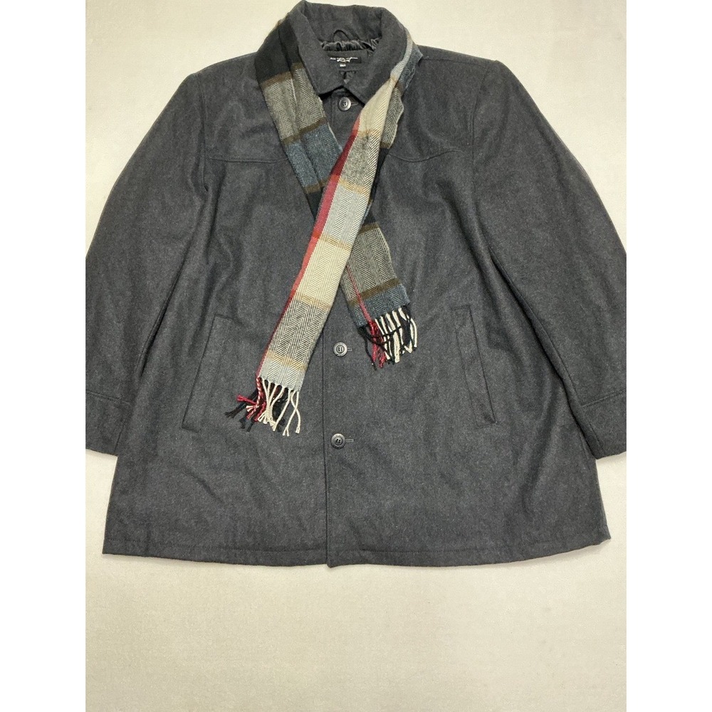 Black Rivet Mens 3XLT Charcoal Gray Wool Blend Car Coat Quilted Lined Jacket